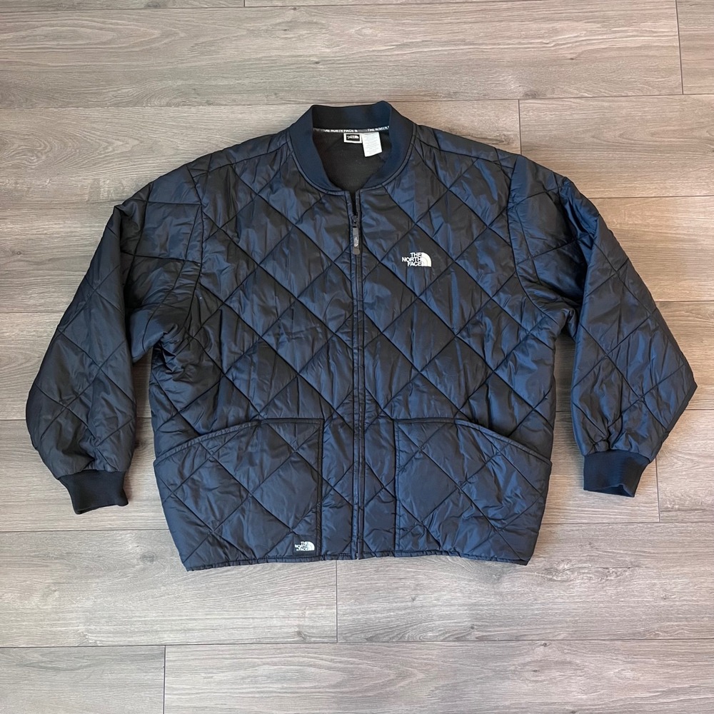 The North Face Mens Black Quilted Bomber Jacket Full Zip Insulated XXXL